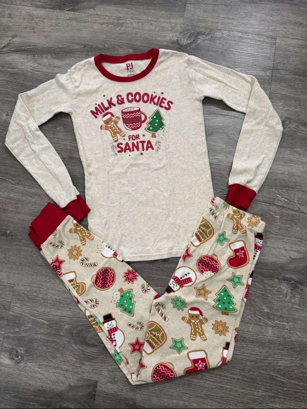 Children's Place Gingerbread Man Christmas Pajamas Size 14